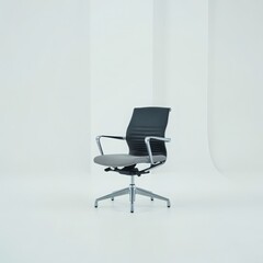 Fototapeta premium Modern gray and black office chair ergonomic