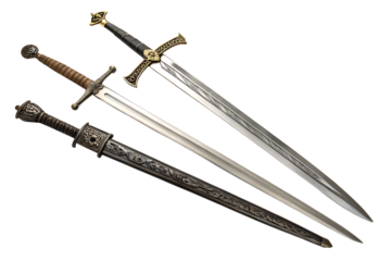 Knight Sword Set Isolated on AI generated by PNG
