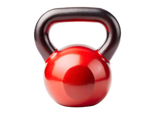 Red kettlebell isolated on transparent background