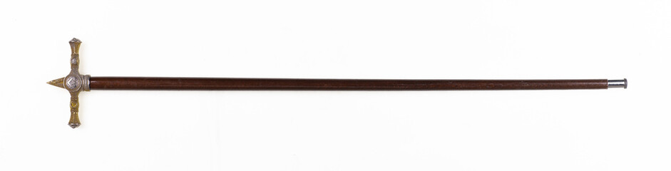 golden magic cane isolated on white background