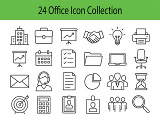 Hand drawn office icons collection isolated on white background