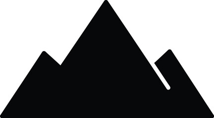 A black silhouette of a mountain range on a white background Eps 10