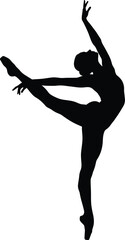 Fototapeta premium A female ballet dancer in a graceful pose on a white background Eps 10