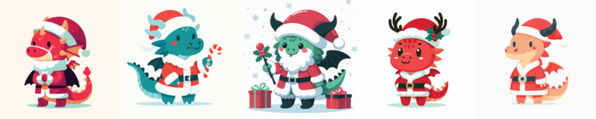 cute dragon vector christmas costume