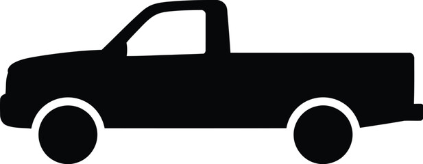 A black silhouette of a pickup truck on a white background Eps 10 © Pvect02