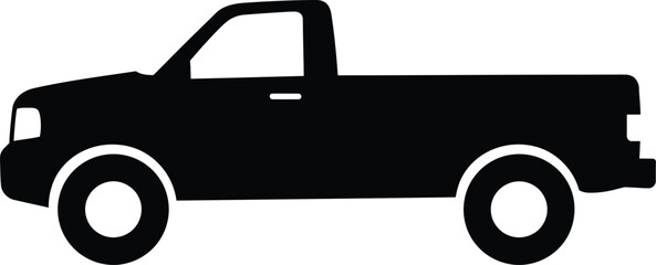 Black silhouette of a pickup truck on a white background Eps 10 © Pvect02