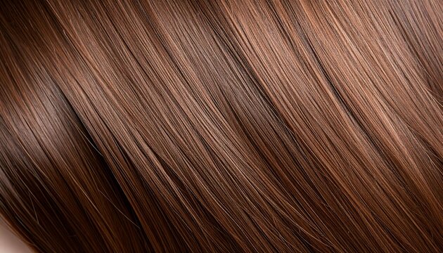 Close-up view of straight, brown hair
