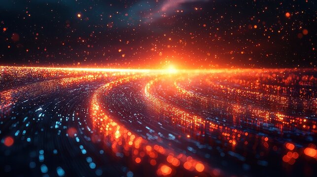 A captivating business tableau unfolds, where a vibrant spectrum of data swirls and charts dance, telling a compelling tale of financial growth and opportunity. This generative AI masterpiece 