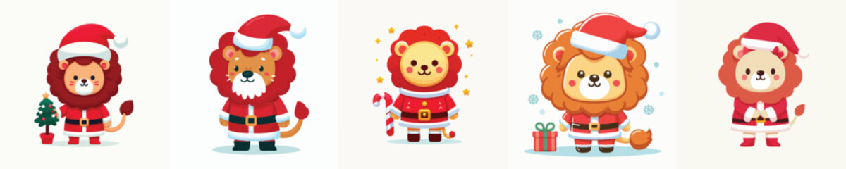 cute lion vector christmas costume
