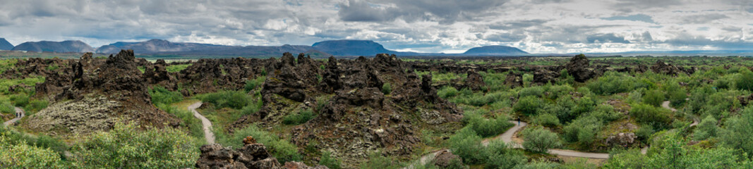 Fototapeta premium Dimmuborgir lava fields are a volcanic landscape known as the 