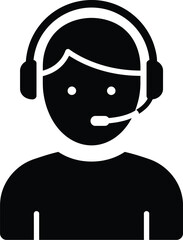 Customer service representative wearing a headset with a microphone Eps 10