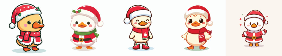 cute duck vector christmas costume
