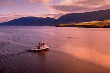 Pilot boat used to transfer a pilot to guide a ship into port.

