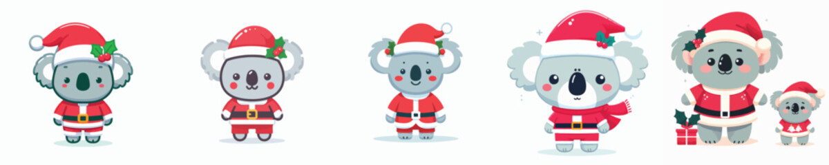 cute koala vector christmas costume