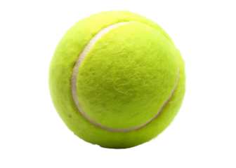 Yellow tennis ball isolated on transparent background