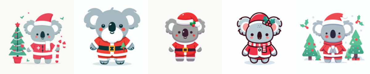 cute koala vector christmas costume