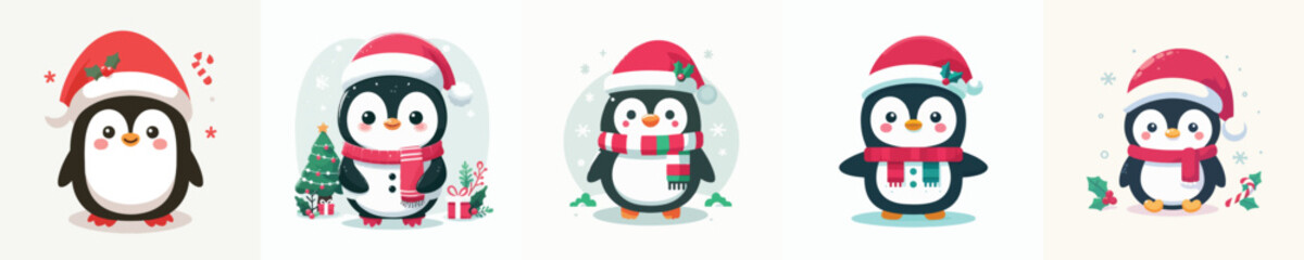 cute penguin vector christmas costume