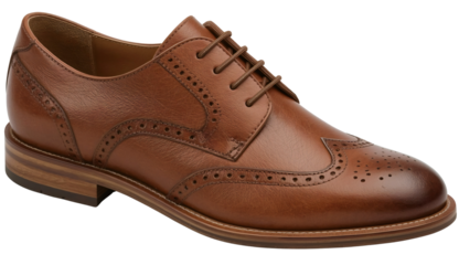 Studio shot brown leather oxford shoe