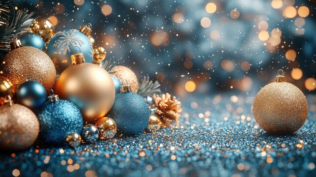 A festive backdrop, vibrant and bold, pulsates with the energy of 2025. A symphony of gold and azure, reminiscent of a sparkling ocean, beckons viewers to celebrate the new year in style, perfect 