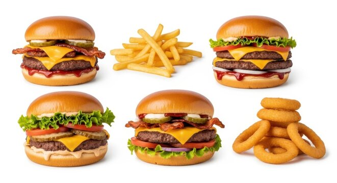 Delicious Burgers and Fries Meal - Powered by Adobe