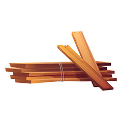 Stylized illustration of a bundle of wooden planks for kindling and crafting