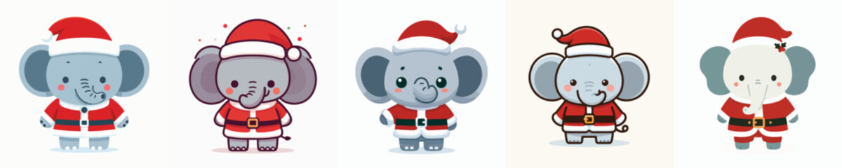 cute elephant vector christmas costume