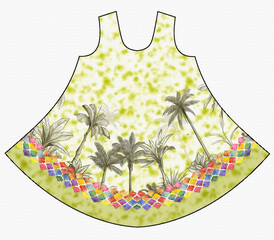 Digital design Kurti Front Side With Digital Background