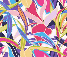 Colorful seamless floral digital design