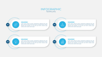 Four-Step Blue Infographic Template