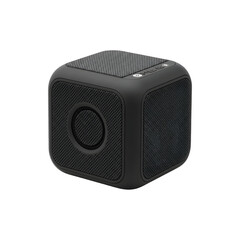Obraz premium Modern black cube fidget toy stress reliever gadget isolated on white background