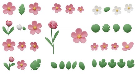 Pastel floral and foliage illustrations
