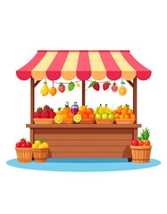 Fototapeta premium Colorful fruit stand illustration