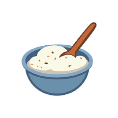 Oatmeal Bowl with Spoon
