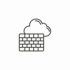 cloud firewall security icon sign vector