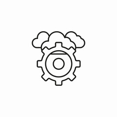 cloud gear management icon sign vector