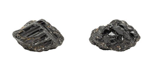 Exploring natural obsidian rocks geology study laboratory setting mineral composition isolated set png