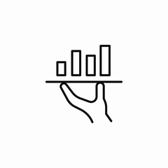 hand holding graph icon sign vector