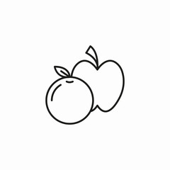 healthy food fruit icon sign vector
