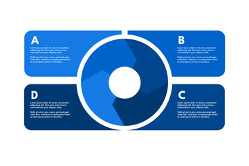 Four element diagram, infographic template