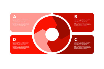 Four element diagram, infographic template