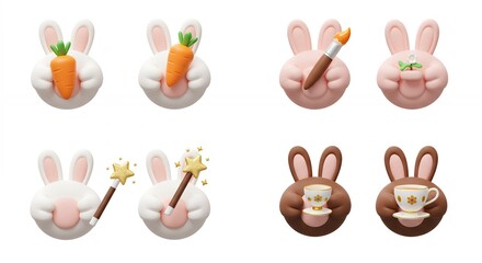 Cute bunny food decorations for cakes and cupcakes