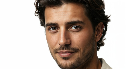 Obraz premium Sharp portrait of a traditional Italian man with olive skin and classic style