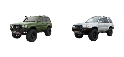 Off-road adventure vehicles outdoor terrain automotive rugged environment dynamic viewpoint adventure concept isolated set png