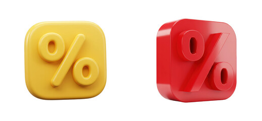 Understanding percentage symbols a exploration of yellow and red icons modern environment isolated set png