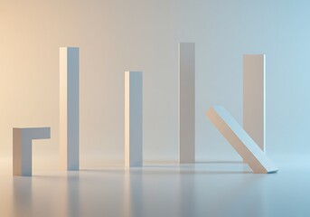 Abstract minimalist composition with geometric shapes pastel color palette