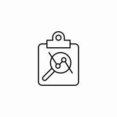 clipboard analytics magnifier icon sign vector