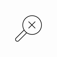 magnifying cross x icon sign vector
