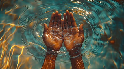 Hands Holding Water