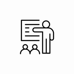 teacher students training icon sign vector