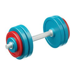 Red blue gym weight isolated on a transparent background
